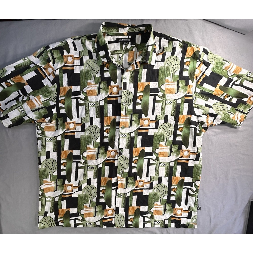 Stacy Adams Button‎ Up Short Sleeve Geometric Pattern Men's Shirt 4X